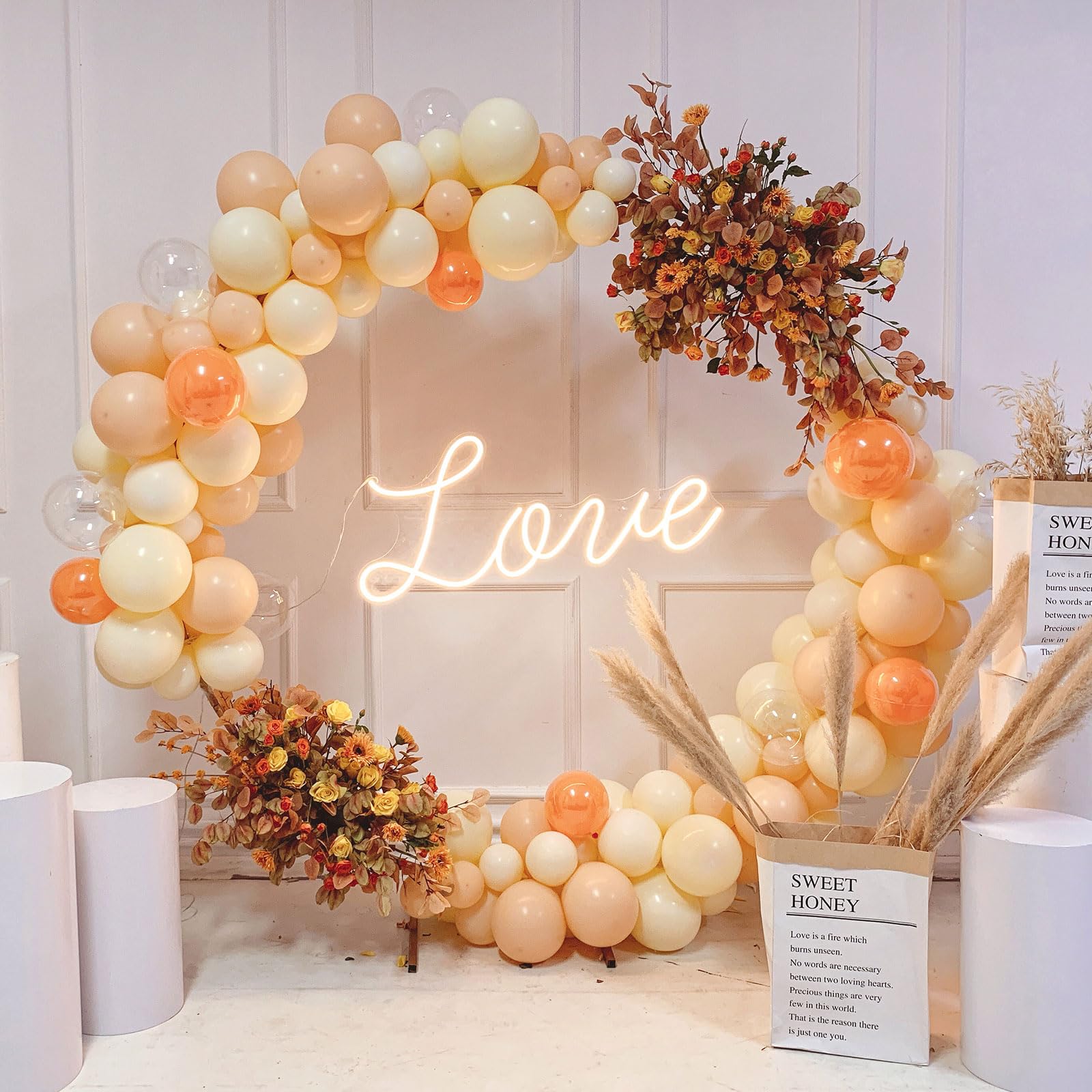 Round Backdrop Stand 6.6ft - Stable Gold Circle Balloon Arch Stand Metal Arch Backdrop Stand for Wedding Birthday Party Baby Shower Decoration