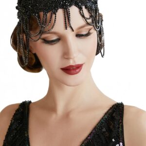 BABEYOND 1920s Accessories for Women - Great Gatsby Accessories Flapper Headband Headpiece Pearl Necklace Gloves for Women