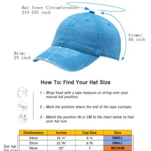 TSSGBL Fashion Cute Distressed Denim Cotton Baseball Cap Vintage Washed Dad Hat Adjustable Plain Low Profile Headwear Jean Ball Caps for Women Men Black