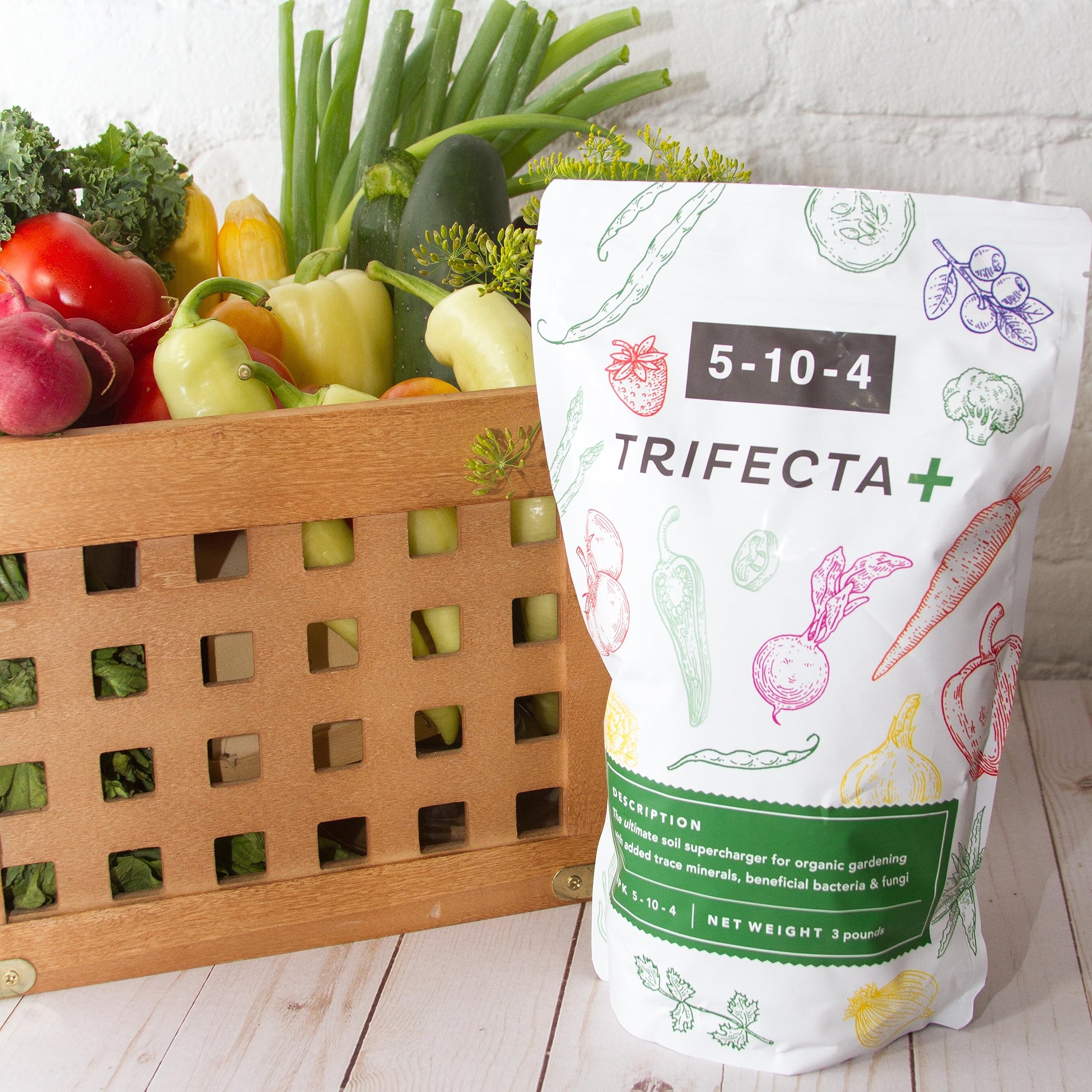 Trifecta+ 5-10-4 Organic All Purpose Plant Flower and Vegetable Fertilizer (3 LB)