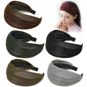 doris&jacky large wide lace headbands elegant elastic hairbands with teeth fashion headwear accessories for women girls (pattern 2-5pcs)