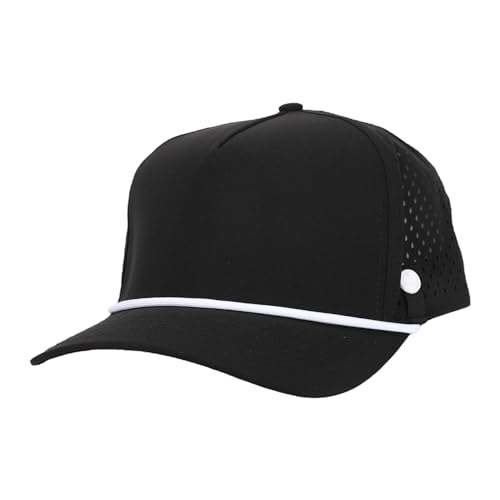 ANKOR Ultra Performance Water-Resistant UPF 50 Golf Rope Hat | Boat | Beach | Lake | Workout | Everyday | Men and Women Black