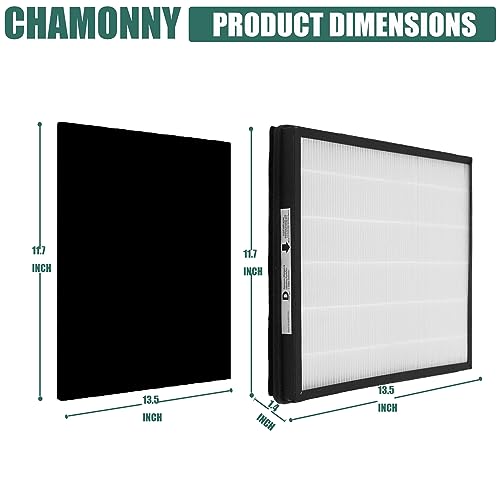 CHAMONNY IAF-H-100D Idylis D Replacement Filter Size D, Compatible with Idylis AC-2118, AC-2123, IAP-10-280 Air Purifier Devices, 2 H13 True HEPA Filters + 4 Activated Carbon Pre-filters