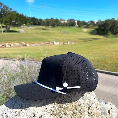 ANKOR Ultra Performance Water-Resistant UPF 50 Golf Rope Hat | Boat | Beach | Lake | Workout | Everyday | Men and Women Black