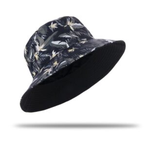 Oversize XXL Bucket Hat Reversible Extra Large Sun Hat Big Head Wide Brim Fishing Hat for Men Women Black-Dark Blue