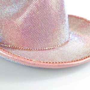 Women's Dazzling Hotfix Rhinestone Western Cowboy Hat | One-Size-Fits-Most | Ideal for Bachelorette Parties, Weddings & More! Pink