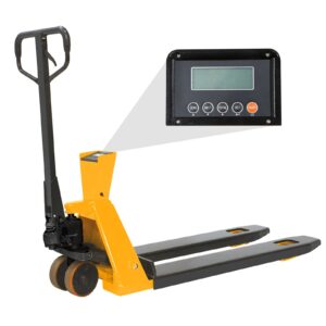 t tory carrier scale pallet jack digital scale hand truck 4400lbs capacity manual pallet jacks 48" lx27 w fork size, 1lb readability electronic scale