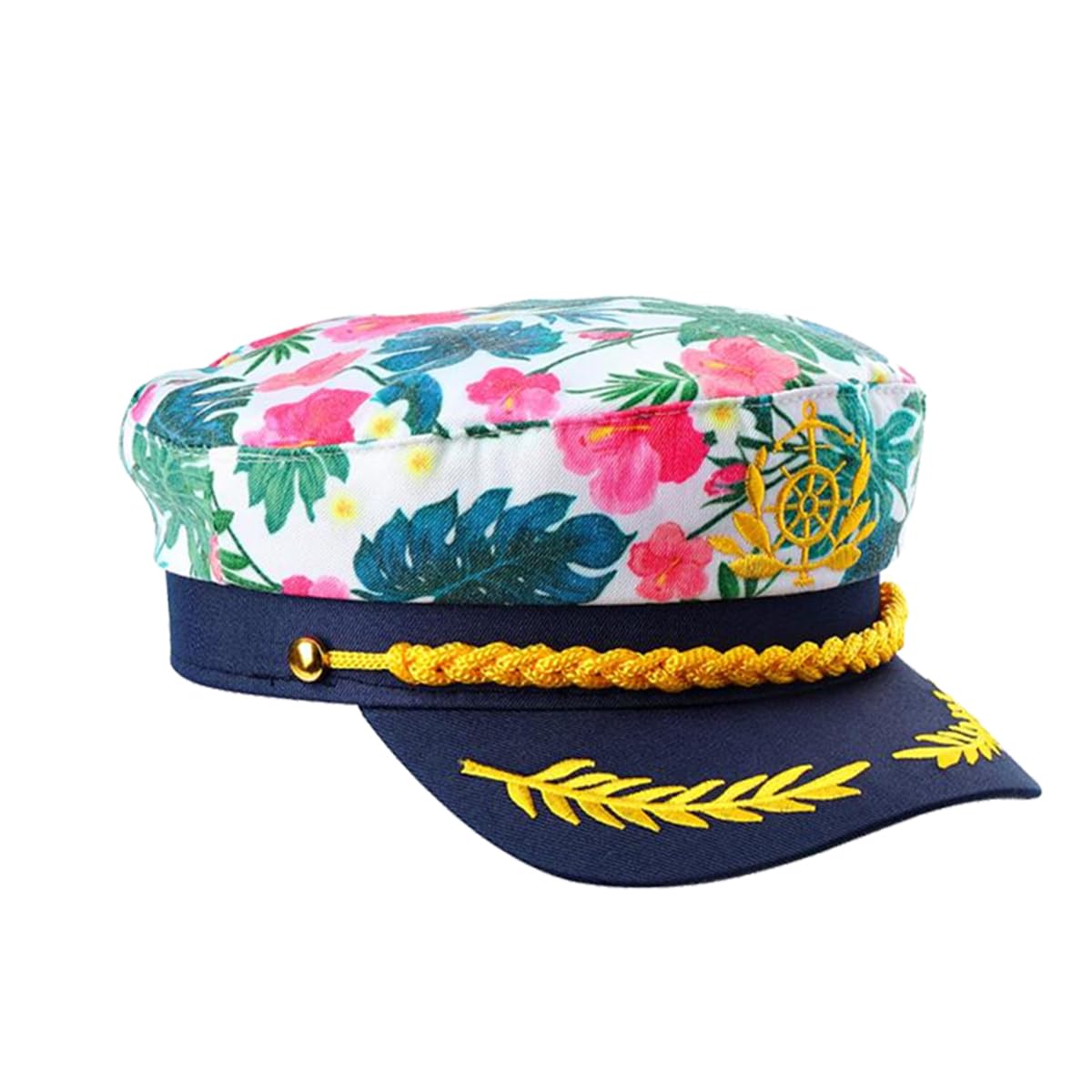 Tropical Sailor Captain Hat - Hawaiian Luau Party Cruise Yacht Accessory for Men, Women and Kids