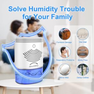 Dehumidifiers for Home 34 OZ Small Dehumidifiers for Room with Auto Shut Off, Mini Dehumidifiers for Bedroom Bathroom Closet Desktop Office RV