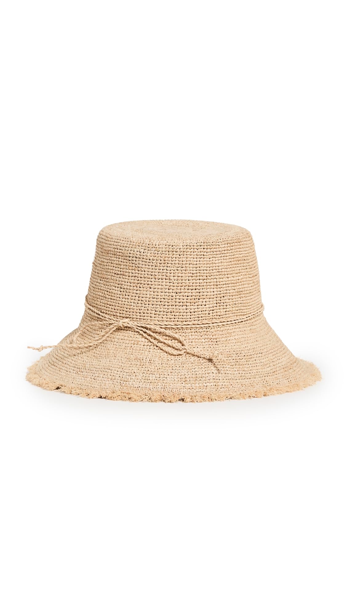 Hat Attack Women's Packable Raffia Bucket Hat, Natural, Tan, One Size