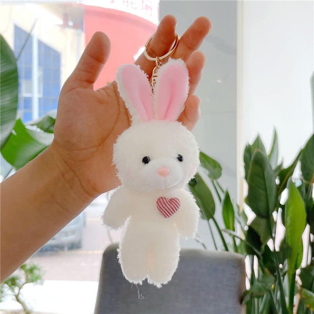 BWESOO Brown Bear Plush Keychain, Stuffed Animals Bag Pendant, Kawaii Plush Rabbit Keychain, DIY Trinket Dog Plush Keyring Car Keychain Pink Heart Teddy Bears Automobile Keychains