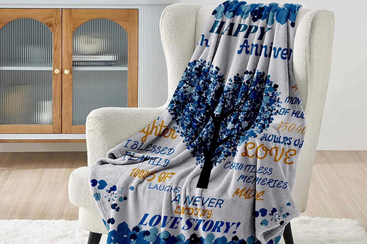 40th Anniversary Blanket Gifts for Him,40th Wedding Anniversary Romantic Gifts for Couple/Parents 40 year Anniversary Blanket for Him,Best 40th Anniversary Blanket for Husband (40th Anniversary)