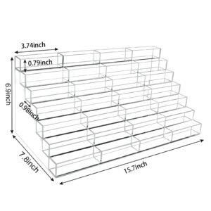 Vevitts Acrylic Business Card Holder for Desk Multiple Business Card Holders 28 Slot 7 Tier Large Business Card Organizer Business Card Display Rack Clear Plastic Business Card Stand for Home Office