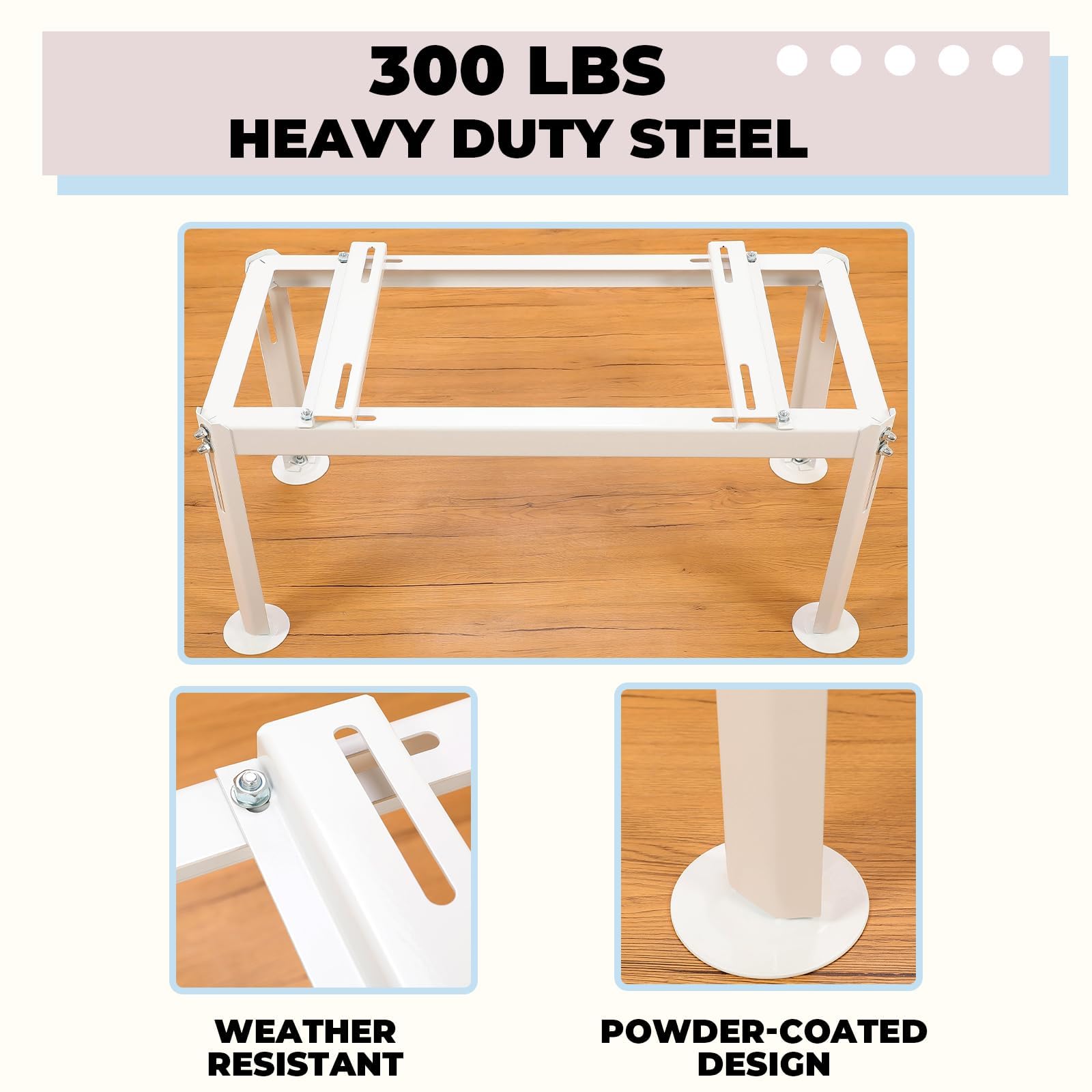 KUAFU Ground Stand Bracket Mount for Mini Split Air Conditioner Heat Pump 9,000-12,000 BTU Heavy Duty Steel Powder Coated