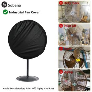 Sobana Wall Mount Fan Cover,Suitable for 24 Inch Industrial Fan and Pedestal Fan,Waterproof Dust Proof Proof Anti-UV Outdoor Fan Covers,Black