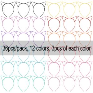 COCIDE 36Pcs Cat Ears Headbands Plastic Taylor Party Decorations Kitty Headbands for Girls Gabby Party Favors Birthday Supplies for Women Halloween Hair Accessories Hair Hoops Costume