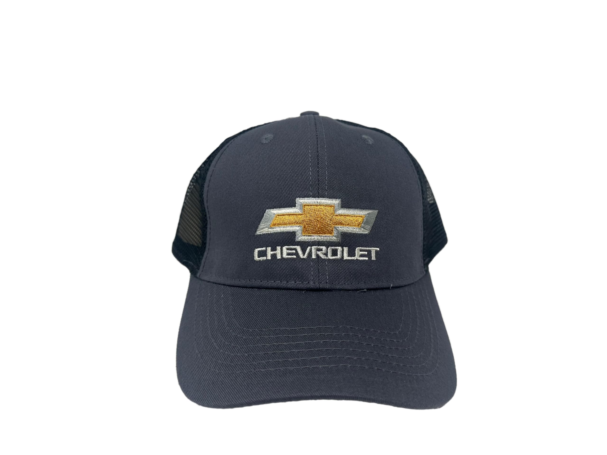 Chevrolet Snapback Hat - Mesh Back Chevy Cap - Charcoal Gray