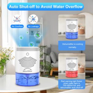 Dehumidifiers for Home 34 OZ Small Dehumidifiers for Room with Auto Shut Off, Mini Dehumidifiers for Bedroom Bathroom Closet Desktop Office RV