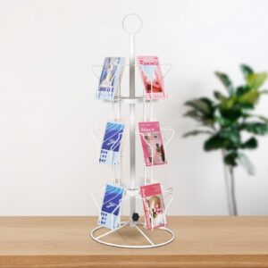 liitrton greeting card rack card display rack countertop rotating metal postcard rack retail display rack for stickers postcard 3 tier