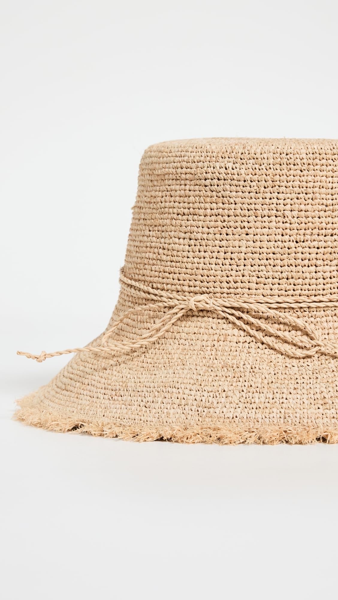 Hat Attack Women's Packable Raffia Bucket Hat, Natural, Tan, One Size