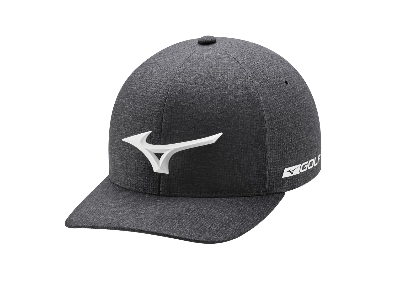 Mizuno Tour Delta Fitted Hat| Unisex Adult Cap | Heathered Charcoal | L-XL