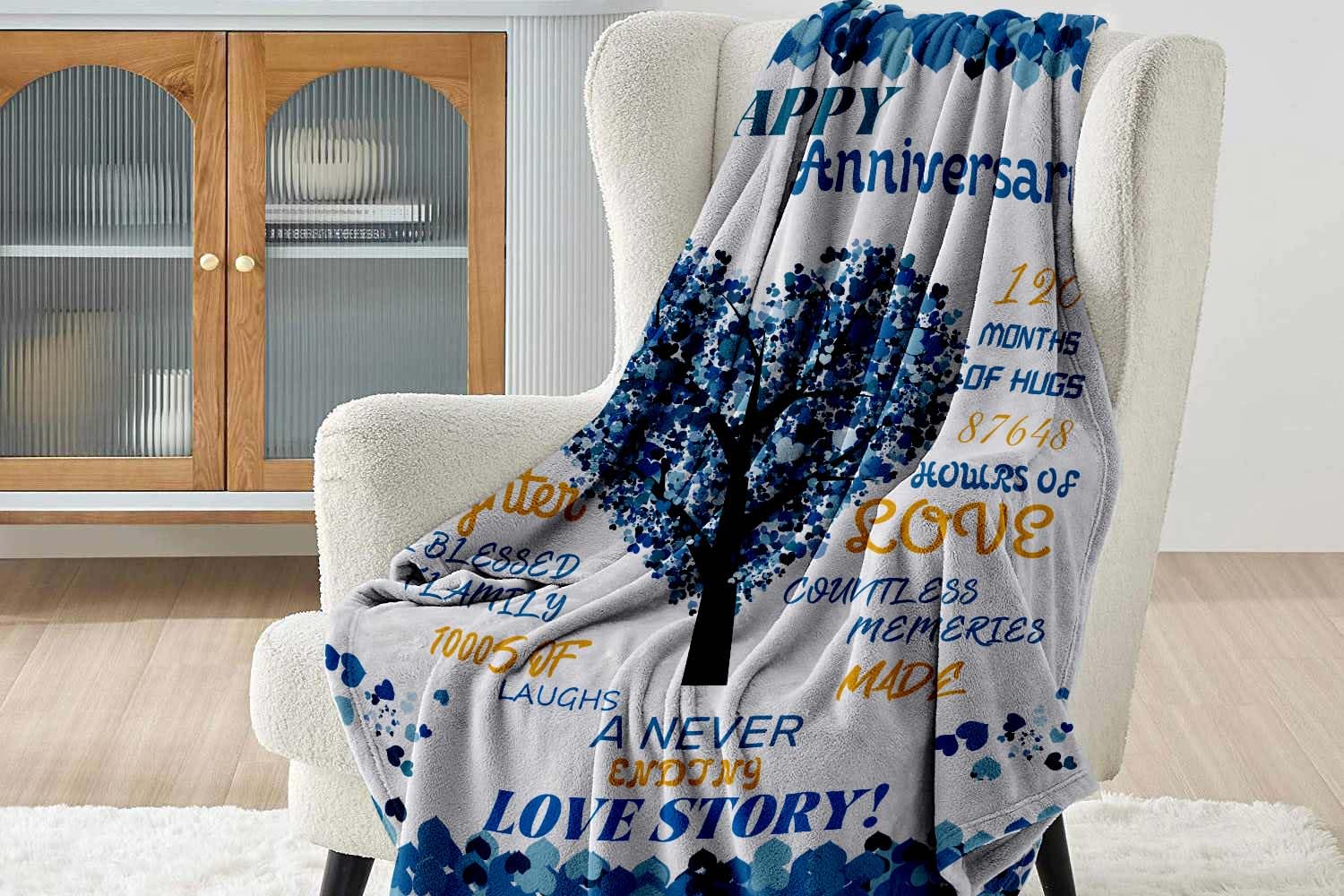 10th Anniversary Blanket Gifts for Him,10th Wedding Anniversary Romantic Gifts for Couple/Parents 10 year Anniversary Blanket for Him,Best 10th Anniversary Blanket for Husband (10th Anniversary)