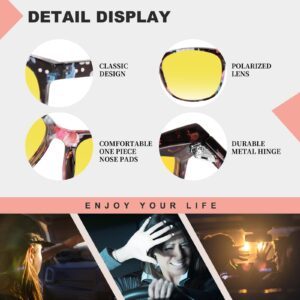 HAOLOTA Night Vision Driving Glasses Polarized HD Yellow Tinted Anti Glare Sunglasses for Men and Women