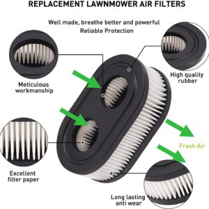 798452 593260 Air Filter with 595658 Lawn Mower Air Cleaner Cover Replacement for BS 103M02 104M02 104M05 09P700 093J02 550E 550EX, 575EX, 625EX, 625EXi, 675EXi, 725Exi, Troy-Bilt, Toro Recycler 22