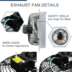 Simple Deluxe 12 Inch Shutter Exhaust Fan,Window Fans with Adjustable Thermostat and Power Cord Kit, Providing Superior Ventilation for Windows, Attics, Kitchens, Greenhouses and Garages