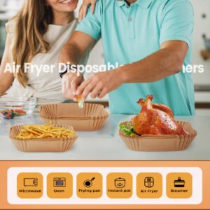 UMETRE air fryer paper liners, 150pcs disposable airfryer liners parchment papers, square 9inch Non-stick sheets, air fryer liners disposable basket, Free of Bleach