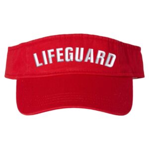 red lifeguard visor hat | professional uniform pool sun beach rescue guard brim cap for men & women