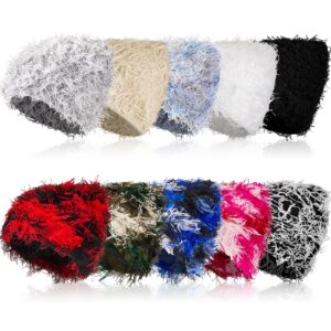 ramede 10 pcs distressed knitted beanie thick warm unisex winter hat fuzzy knit cap for men women, 10 colors