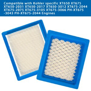 DemJamr 3 Pack XT650 Air Filter Replace for Kohler 1408322S 14 083 22-S 14 083 22-S1 Air Cleaner, Compatible with Specific Kohler XT650 XT675 XTX650 XTX675 Lawn Mower Engine