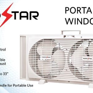 EUROSTAR Twin Window Fan, White (33 INCH)