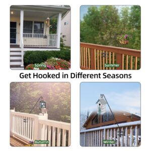 Damukoo Deck Hook-Deck Railing Plant Hanger Outdoor,Bird Feeder Hanger for Deck Railing, Fence Shepherds Hooks Bracket for Hanging Hummingbird Feeder,Planter,Flower Baskets-360°Rotating Pole