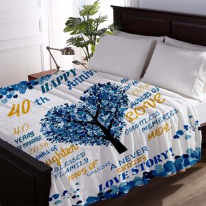 40th Anniversary Blanket Gifts for Him,40th Wedding Anniversary Romantic Gifts for Couple/Parents 40 year Anniversary Blanket for Him,Best 40th Anniversary Blanket for Husband (40th Anniversary)