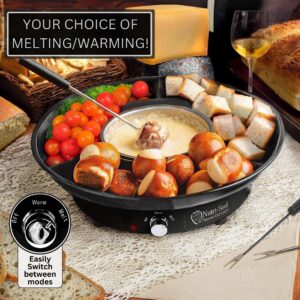 Dippin' Delights Premium Fondue Pot Electric Set - Perfect Chocolate Fondue Set for Parties, Gifting, and Date Night -Easy to Use & Clean - Detachable Tray w/4 Roasting Forks - Electric Fondue Pot Set