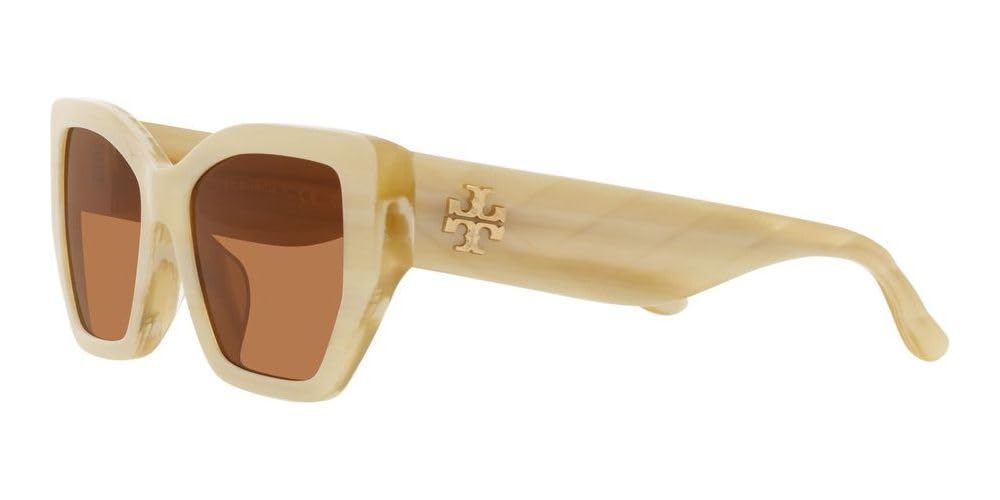 Tory Burch TY7187U Brown & Ivory Horn Sunglasses 53mm