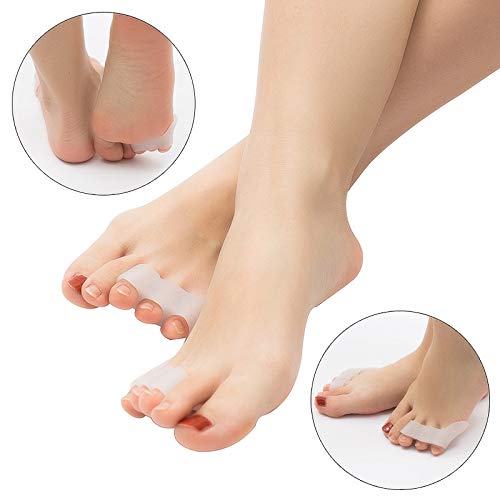 Carolhome Pinky Toe Separator 10 Pack Bunion Pads Gel Little Pinky Toe Protectors Sleeve Bunion Corrector for Pain Relief Tailor's Bunions, Curled Pinky Toes, Overlapping Toe (White)