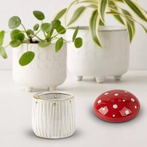 Mushroom Baking Soda Holder For Fridge Deodorizer Ceramic Baking Soda Fridge Holder Odor Absorber Container Smell Remover Cute Fridge Deodorizer Refrigerator Odor Eliminator(No Soda)