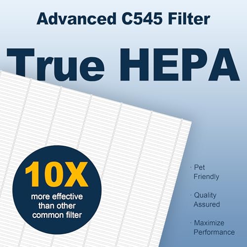 4 Pack C545 HEPA Replacement Filter S for Winix C545 Air Purifier, Replace Part 1712-0096-00 and 2522-0058-00, Ture HPEA Filter S Only by PETOX