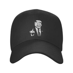 Baseball Cap Donald Trump Middle Finger Sports Outdoor Fashion Hat Breathable for Men Women Black