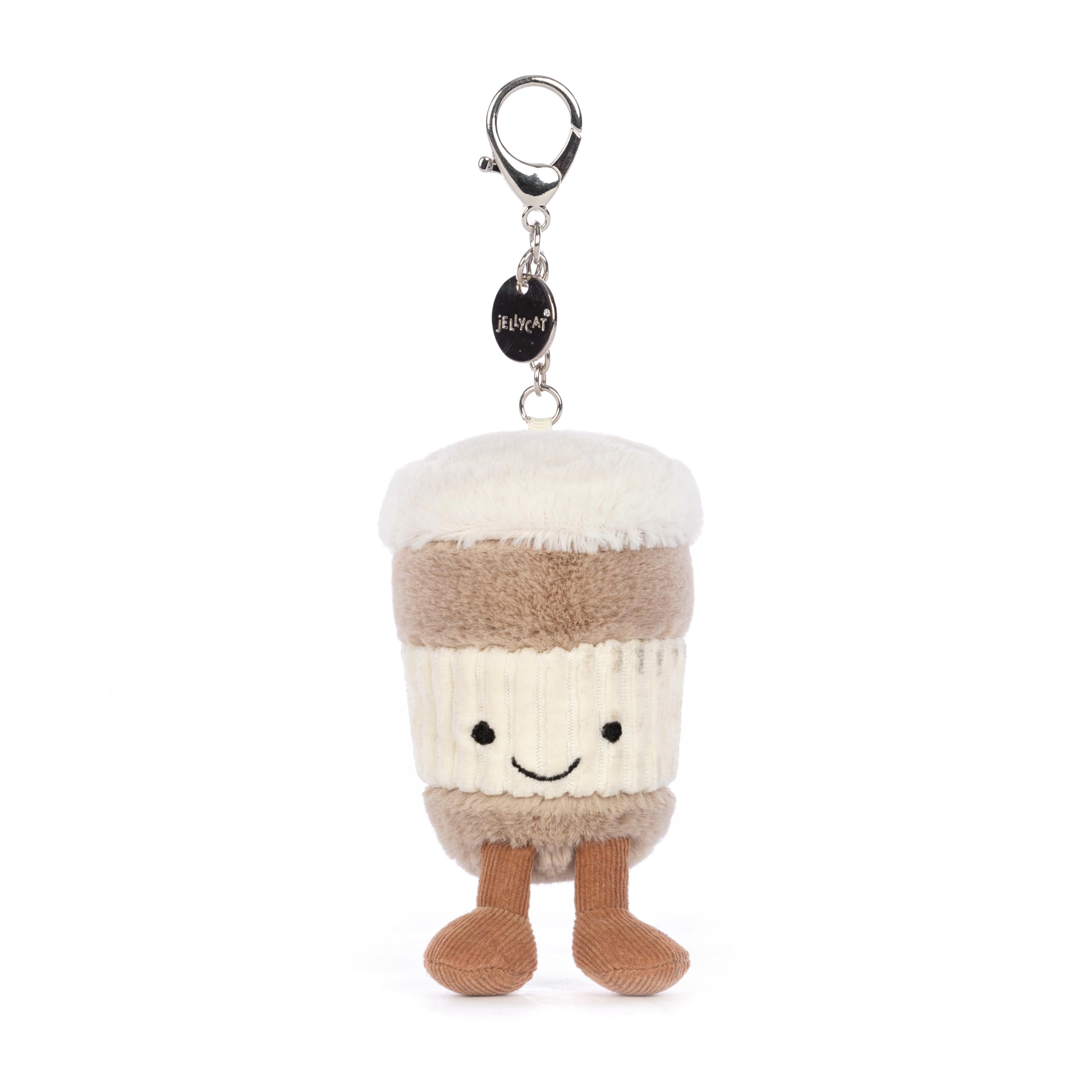 Jellycat Amuseables Coffee-To-Go Bag Charm, 4.5 inches | Food and Drink Plush Keychain | Great Gift Idea