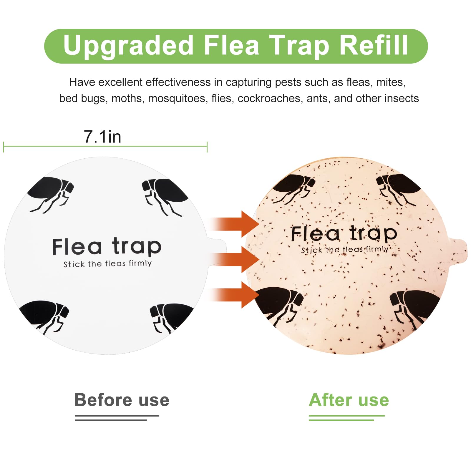 KILSACO Flea Trap for Inside Your Home 2 Packs - Premium Electric Flea Traps, Natural and Child-Friendly Indoor Flea Control for Home & Garage with 5 Glue Disc Refills and 5 Lightbulbs