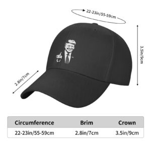 Baseball Cap Donald Trump Middle Finger Sports Outdoor Fashion Hat Breathable for Men Women Black