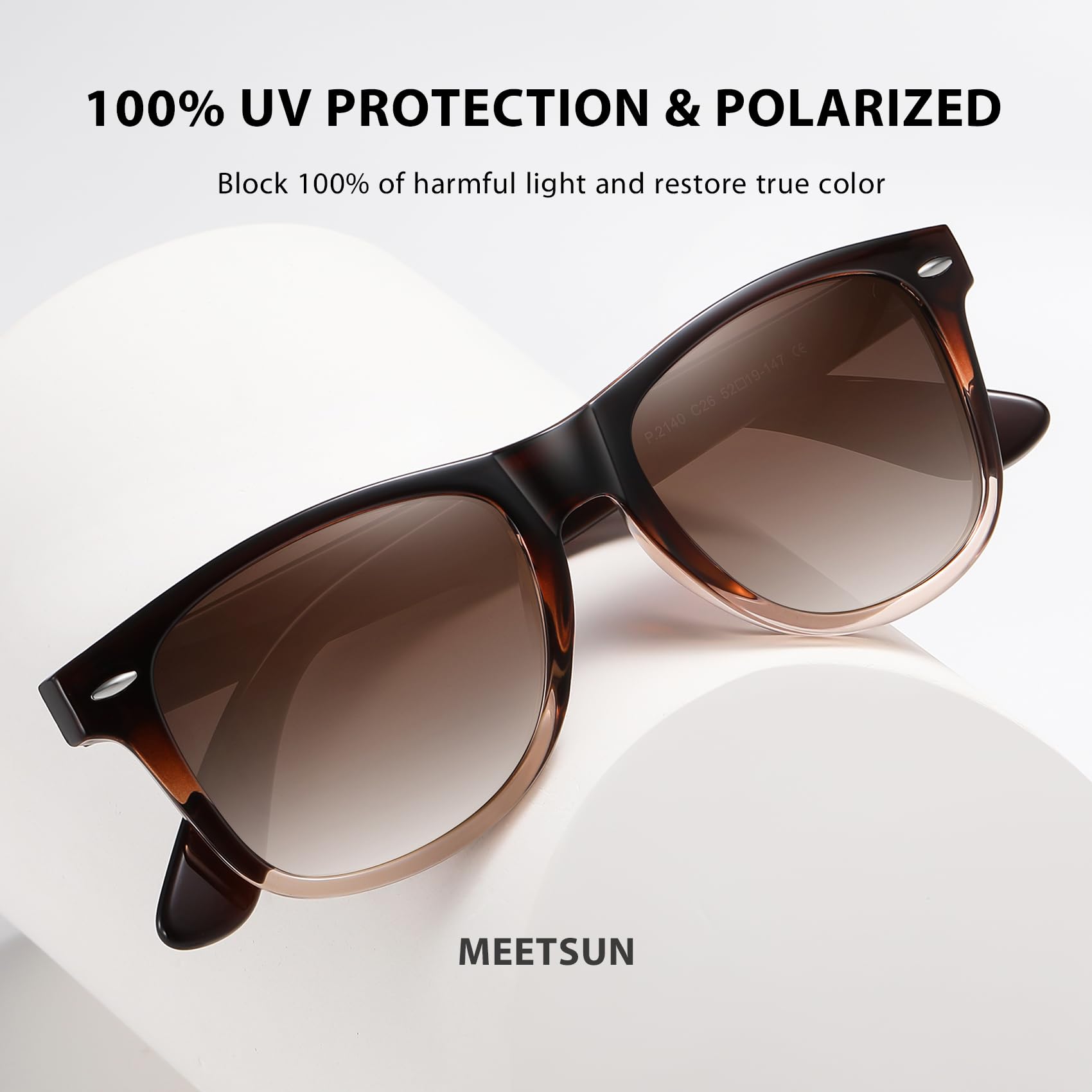 MEETSUN Polarized Sunglasses for Women Men Classic Retro Sun Glasses for Driving UV400 (3 Pack) Black Brown Gradient