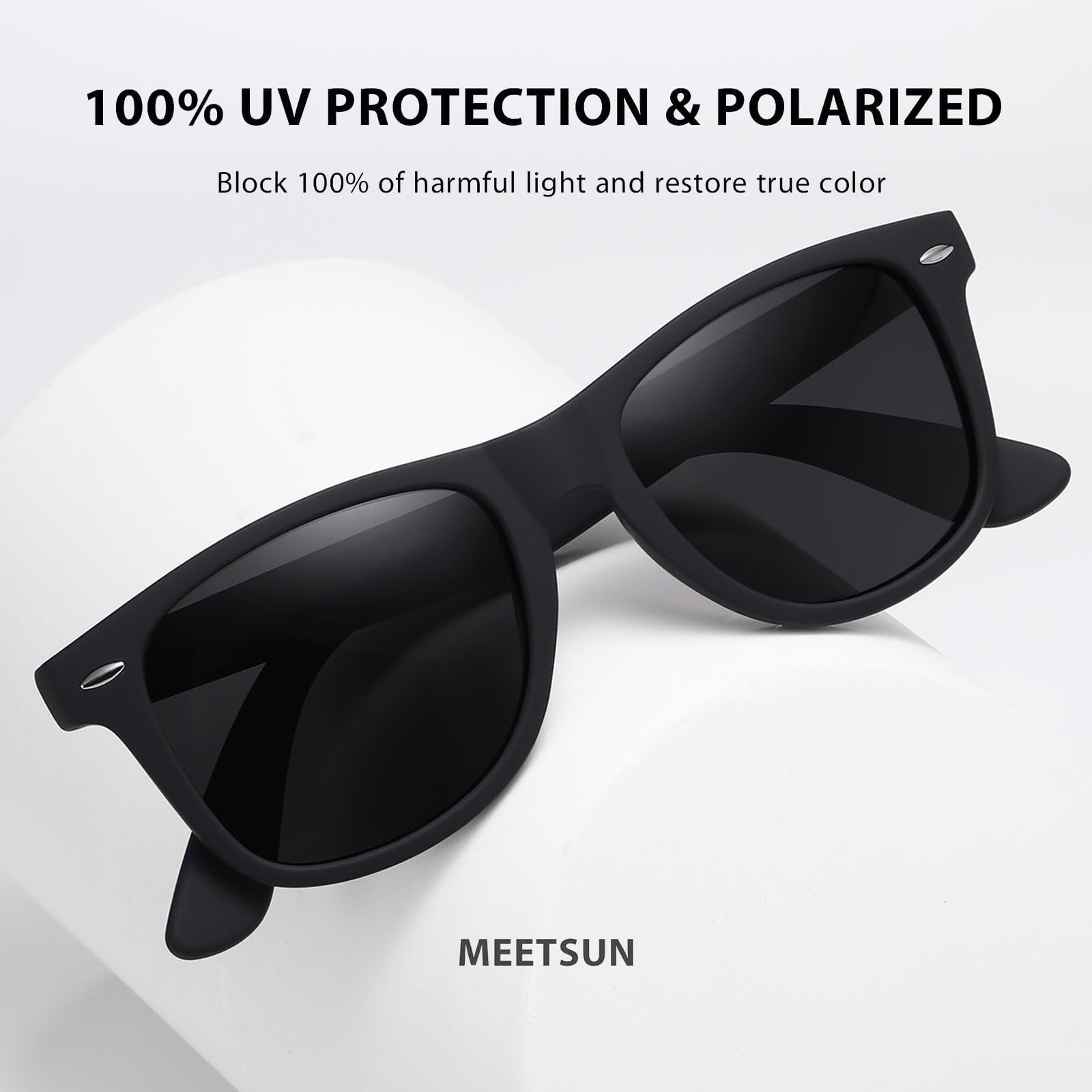 MEETSUN Polarized Sunglasses for Women Men Classic Retro Sun Glasses for Driving UV400 (3 Pack) Black Brown Gradient