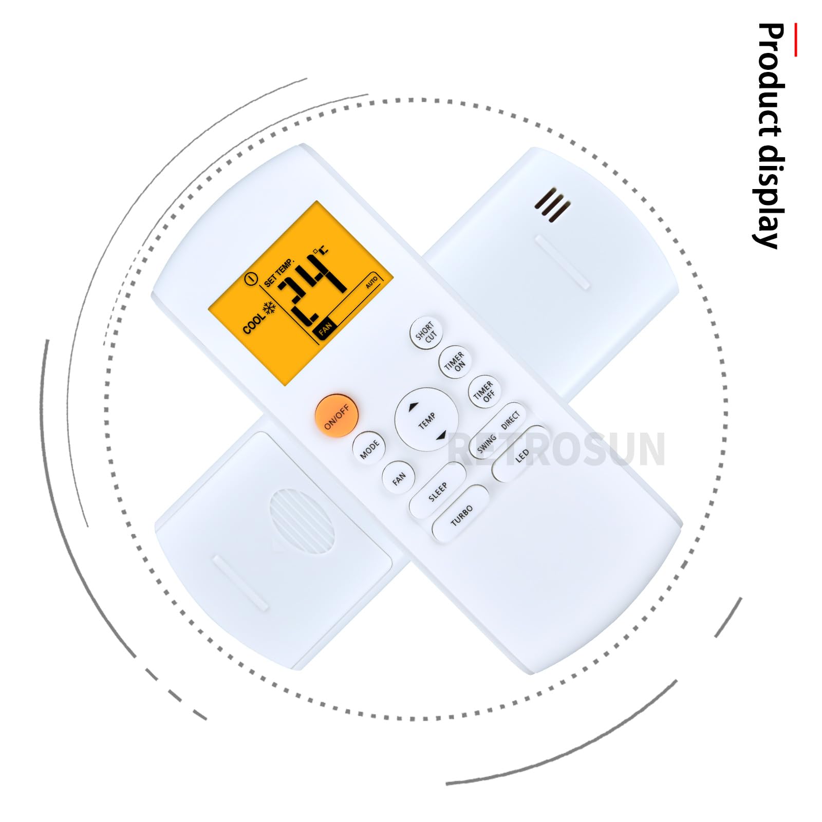 Replacement Remote Control for Midea MRcool FRIMEC Klimaire AC Air Conditioner RG57B1/BGE RG57A6/BGEF RG57A6/BGEFU1 RG57E1/BGEU1RG52A2/BGEFU1 RG57F3(B)/BGEFU1 RG57H3(B)/BGCEFU1-M RG57B2/BGE