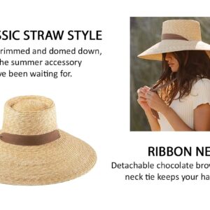 Lack of Color Women's Paloma Wide-Brimmed Straw Sun Hat (Small, Natural)