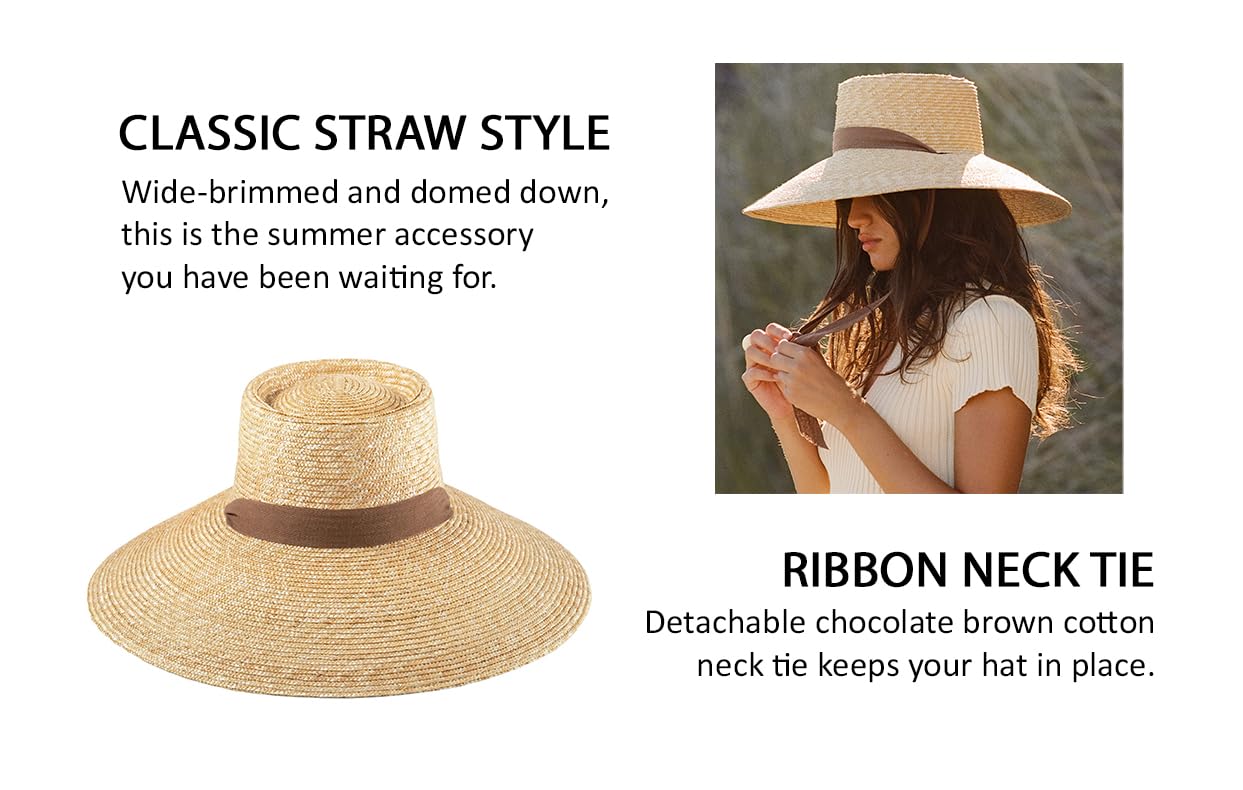 Lack of Color Women's Paloma Wide-Brimmed Straw Sun Hat (Small, Natural)